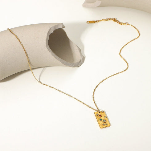 Halsband med Färgglad zirkon